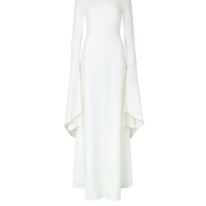 Chic White Long Sleeve Maxi Dress